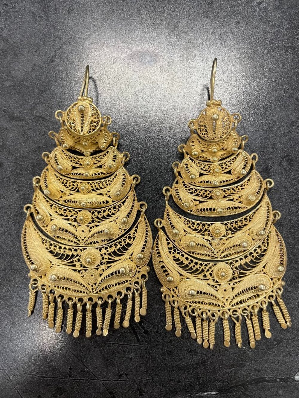 Gold Plated Over Sterling Silver Filagree Earrings
